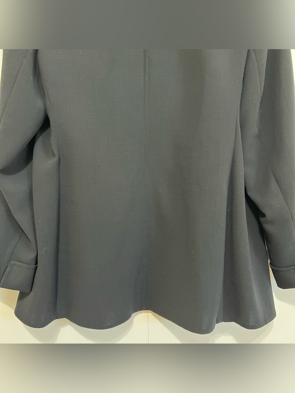 AKRIS Black Double-Face Wool Blazer Double Hook Closure Fold-Over Cuffs Size 12 - Picture 9 of 16